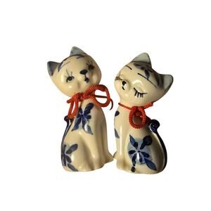 Vintage Delft Blue & White Elesva Holland Kitchy Cats